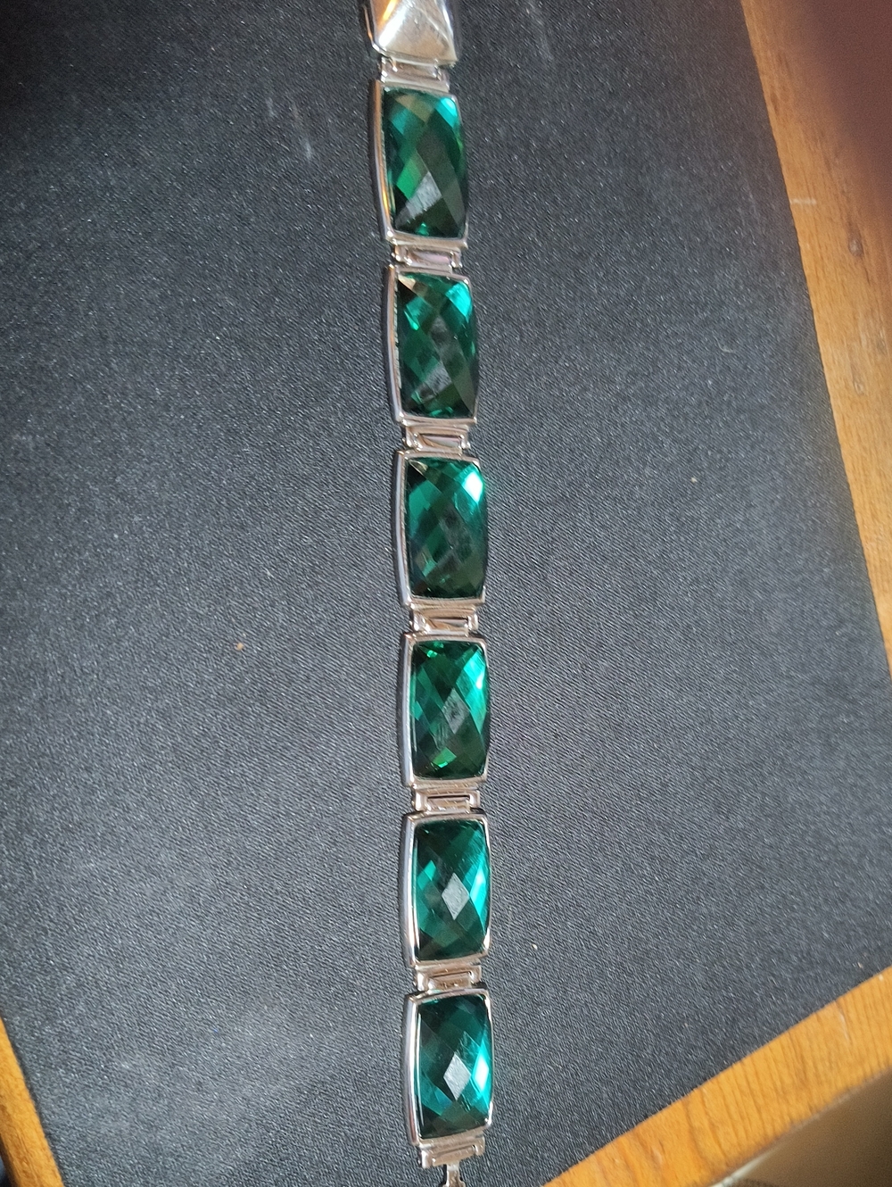 Swarovski Deep Green Faceted Link Bracelet